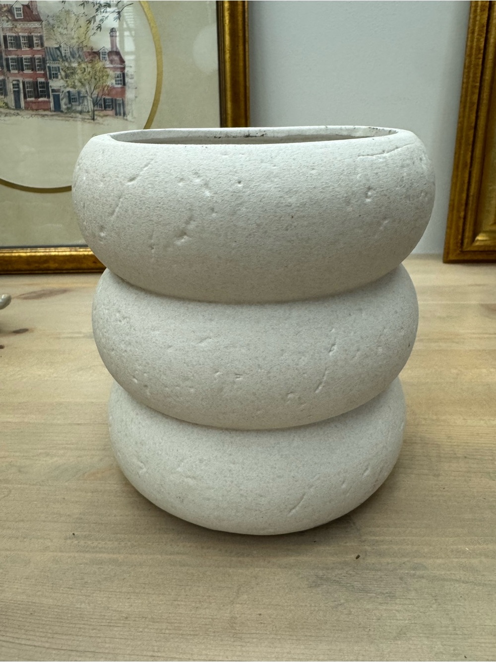 Textured Ceramic Vase - Cream